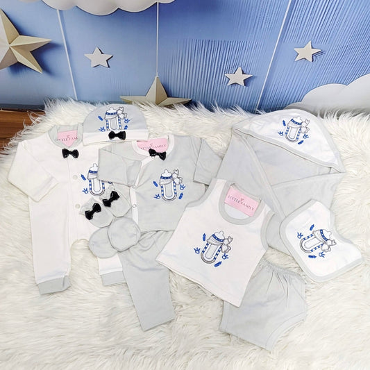Premium Newborn Baby 10-Piece Gift Set - Grey