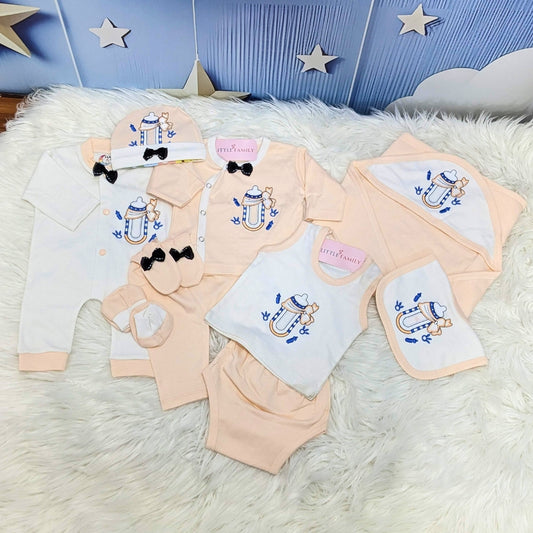 Premium Newborn Baby 10-Piece Gift Set - Peach