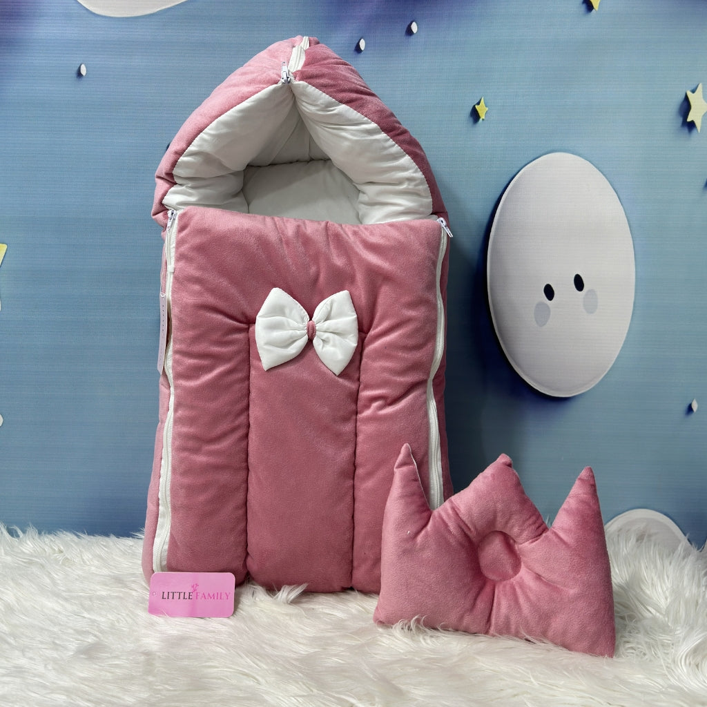 Velvet Baby Carry Nest - Blush Pink