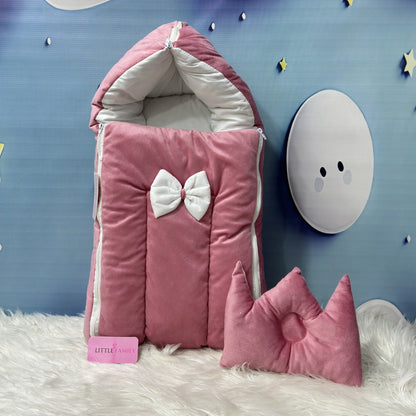 Velvet Baby Carry Nest - Blush Pink