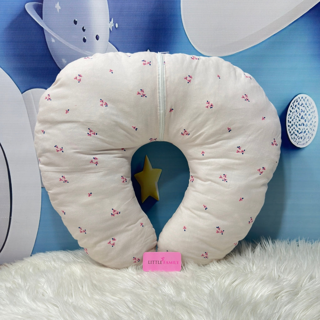 Rose Blush Theme Baby Feeding Pillow – Ergonomic Support for Breastfeeding Moms