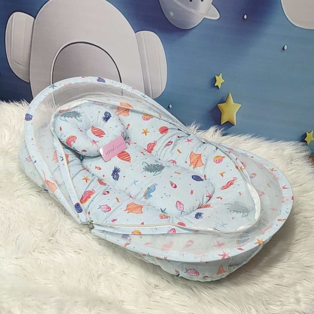 Sea Animals Theme Summer Mosquito Net with Pillow