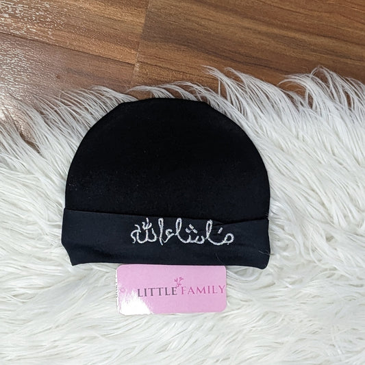 “Masha Allah” Embroidered Baby Cap - Black