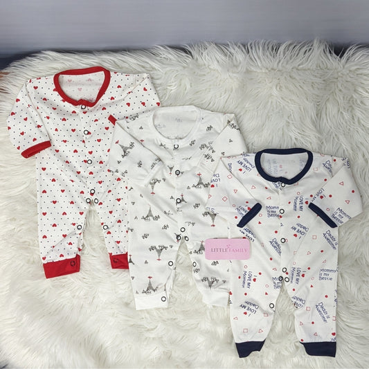 Pack of 3 Premium Baby Rompers – Gentle and Breathable