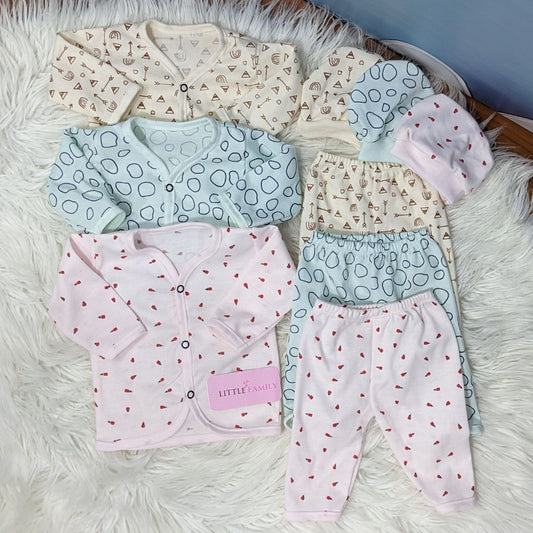 Newborn 3-Piece Cotton Outfit Set – Pack of 3