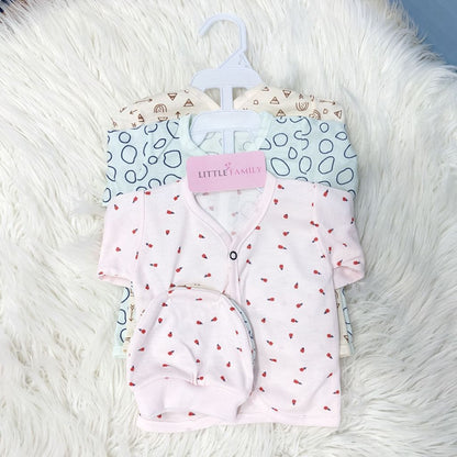Newborn 3-Piece Cotton Outfit Set – Pack of 3