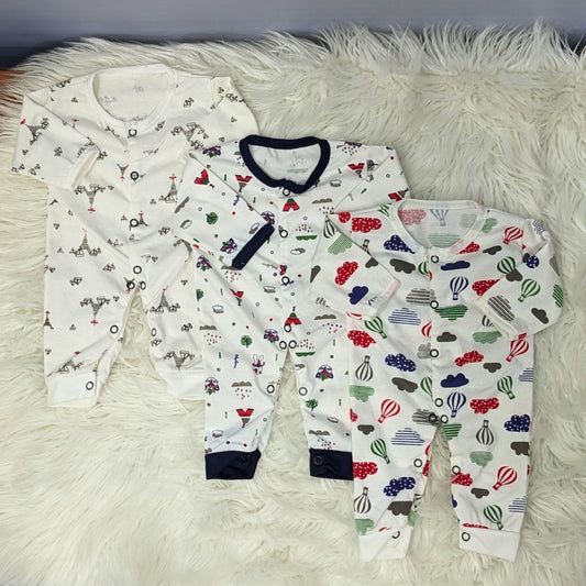 Pack of 3 Premium Baby Rompers – Gentle and Breathable
