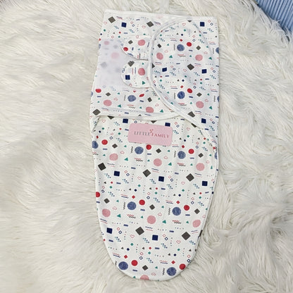 "Shapes" Theme Baby Swaddle - White