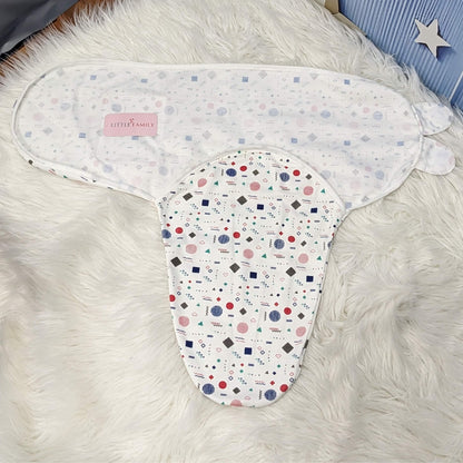"Shapes" Theme Baby Swaddle - White