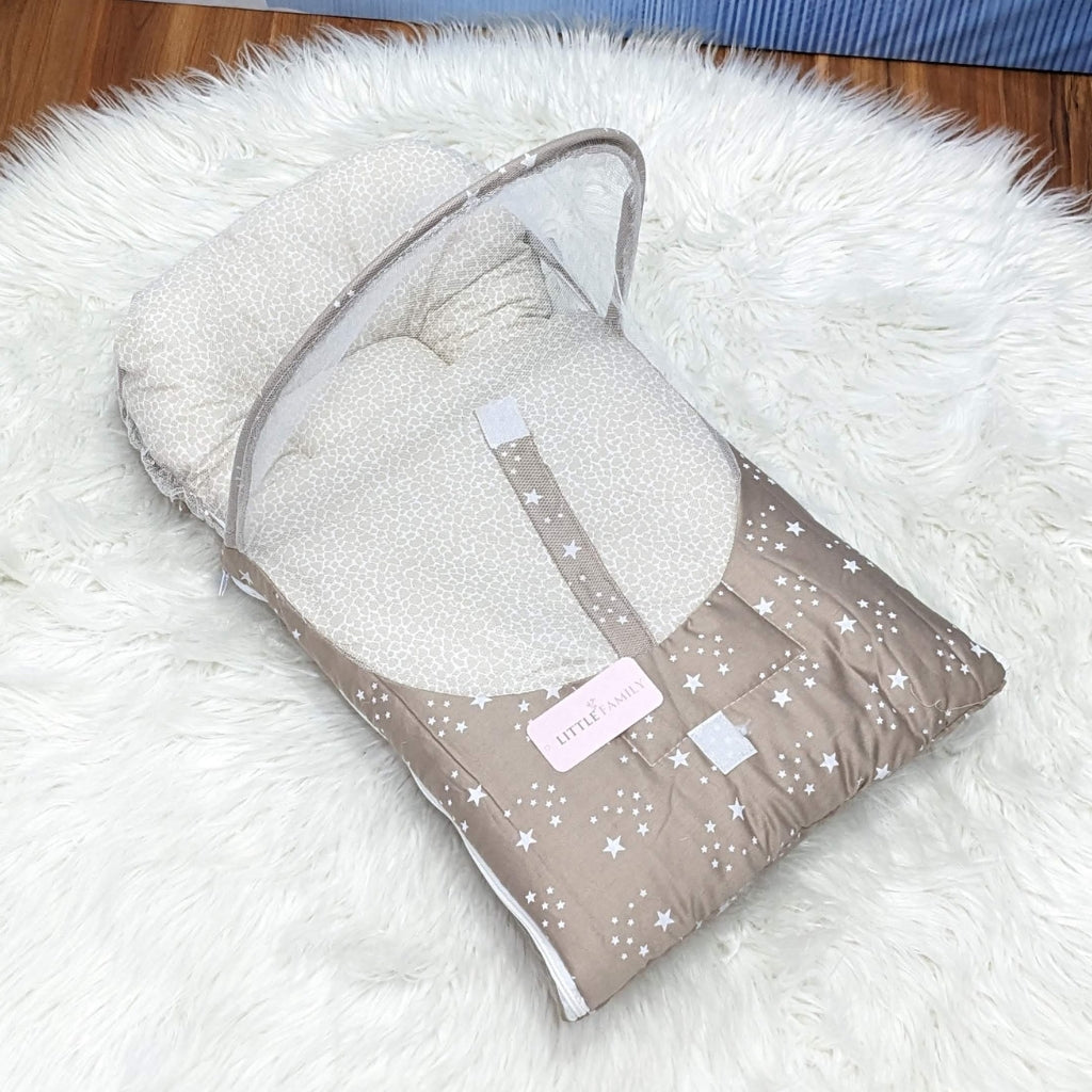 Starry Dream Baby Carry Nest with Net Shield - Coffee
