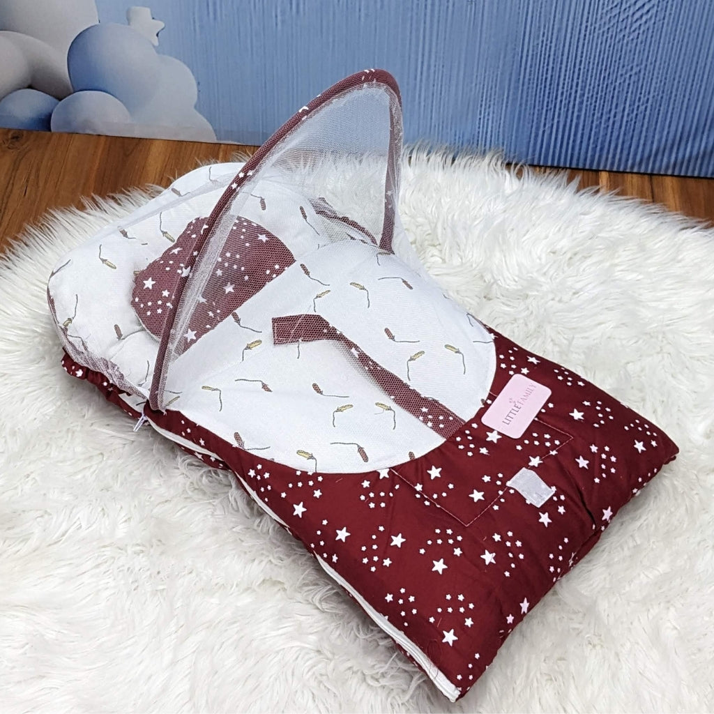 Starry Dream Baby Carry Nest with Net Shield - Red