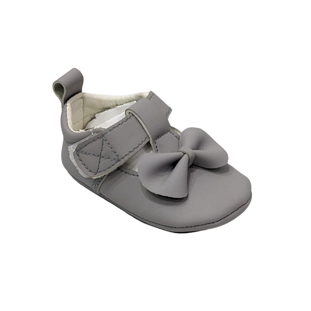 Baby Girl Premium Soft Sole Bow Sandals – Grey