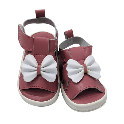 Baby Girl Premium Soft Sole Bow Sandals – Maroon