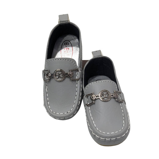 Premium Soft Leather Baby Loafers – Grey