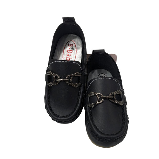 Premium Soft Leather Baby Loafers – Black