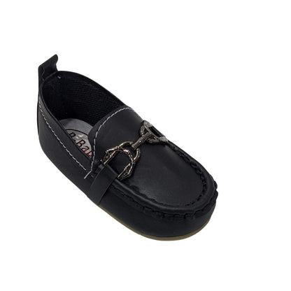 Premium Soft Leather Baby Loafers – Black