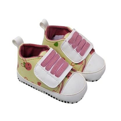 Premium Soft-Sole Baby Sneakers – White & Pink (Velcro Strap)