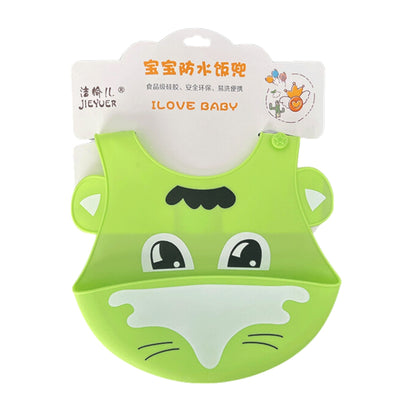 Green - Cartoon Silicone Baby Bib