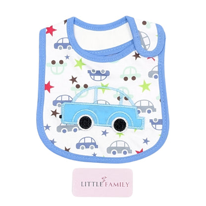 Blue Car Print Baby Bib