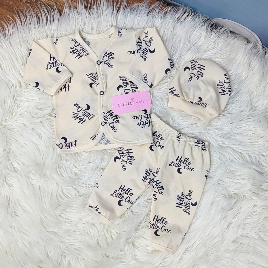 Newborn 3-Piece Cotton Outfit Set – Pack of 3