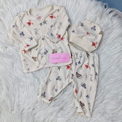 Newborn 3-Piece Cotton Outfit Set – Pack of 3