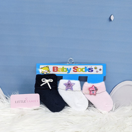 Premium Baby Cotton Socks Set (3-Pair Pack)
