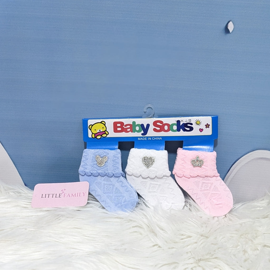 Premium Baby Cotton Socks Set (3-Pair Pack)