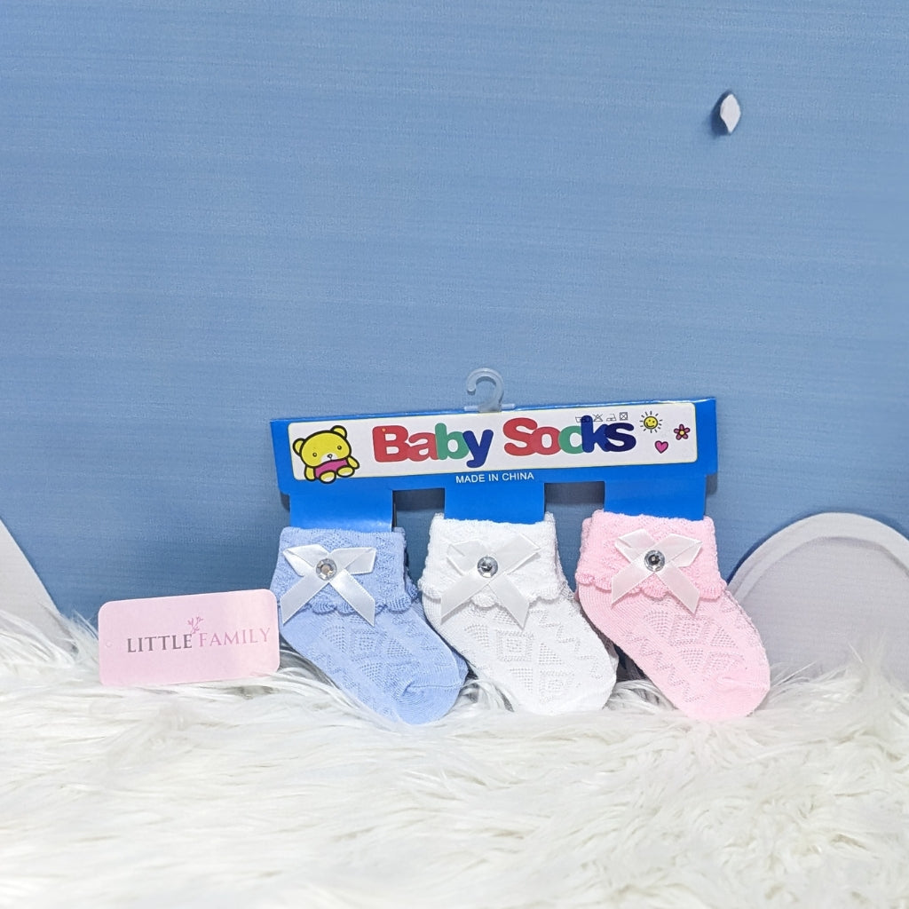 Premium Baby Cotton Socks Set (3-Pair Pack)