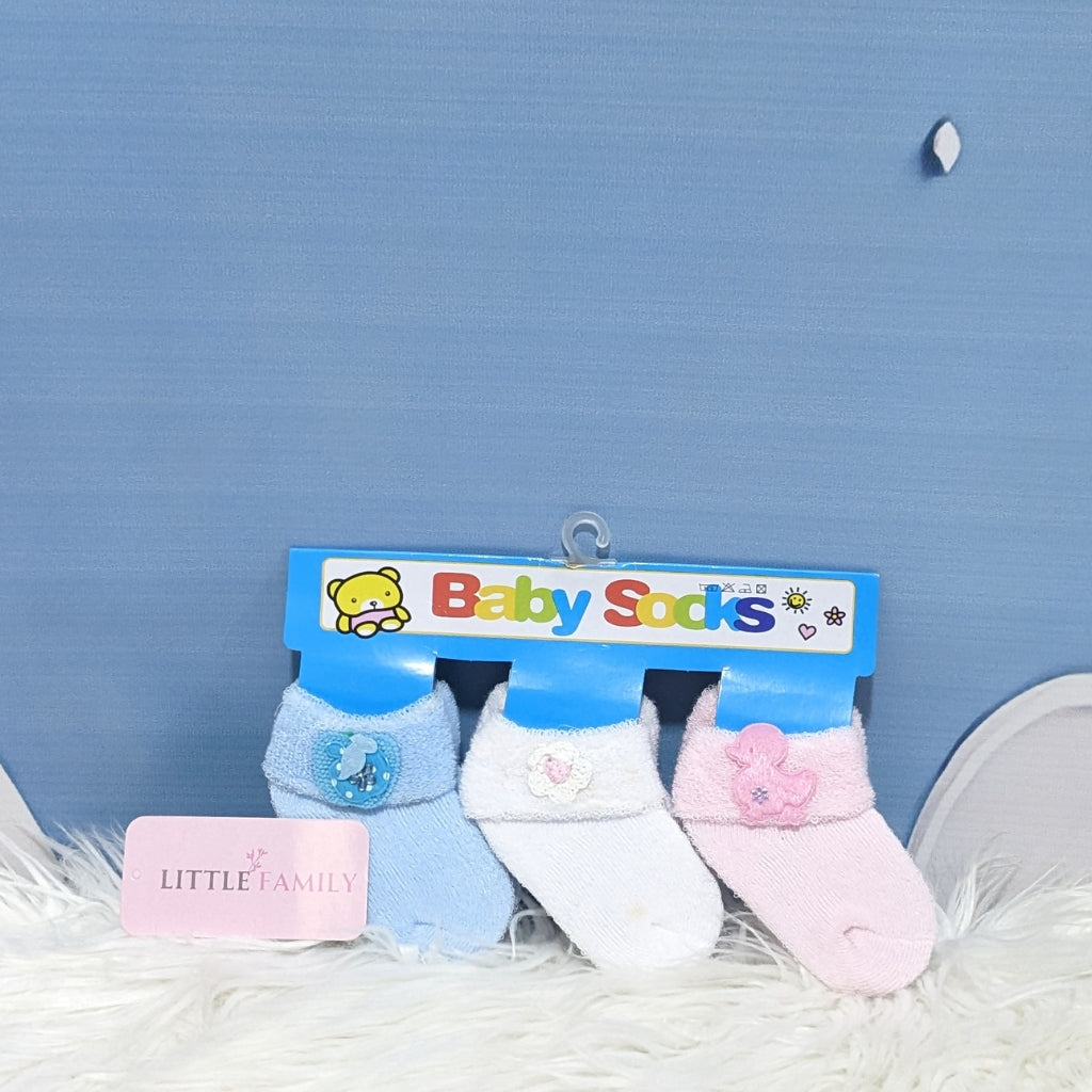 Premium Baby Cotton Socks Set (3-Pair Pack)