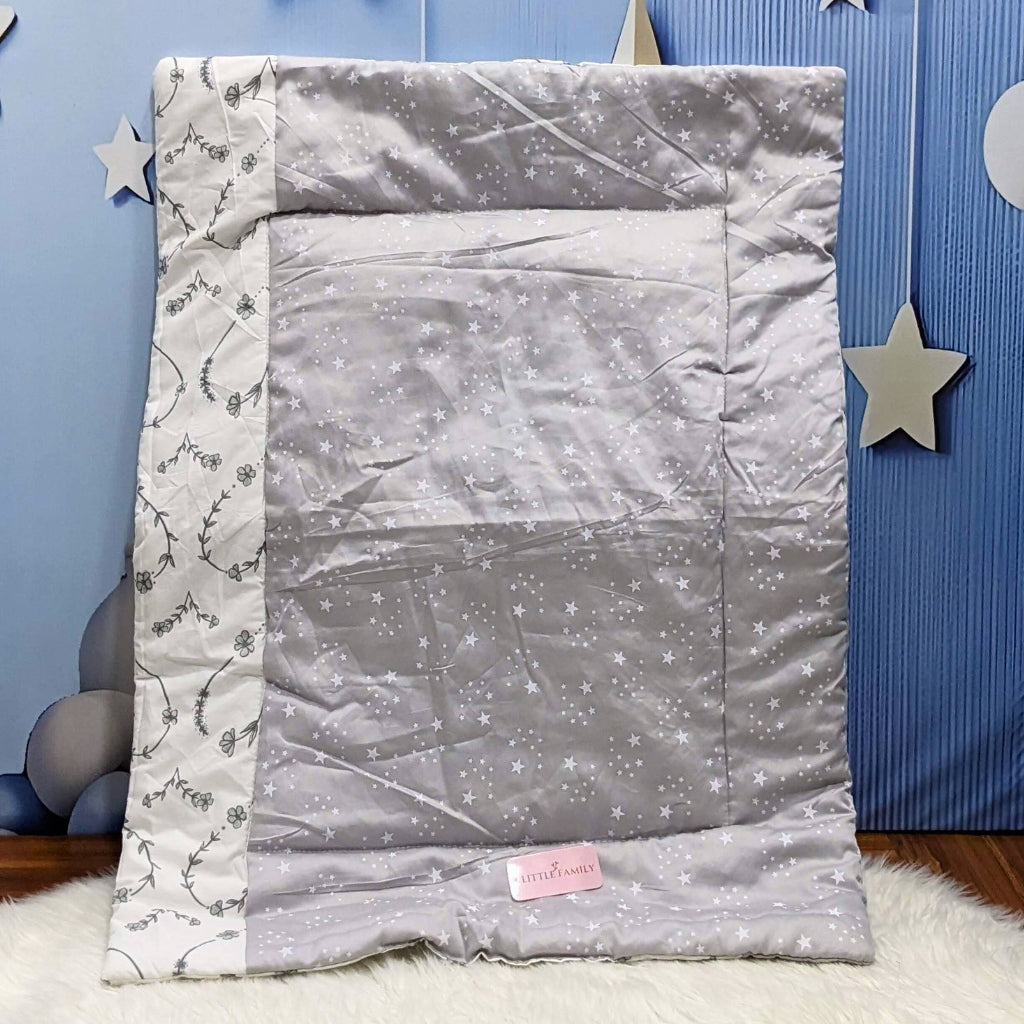 Starry Dreams Baby Bedding Set - 8 Pieces (Soft Grey) | Large