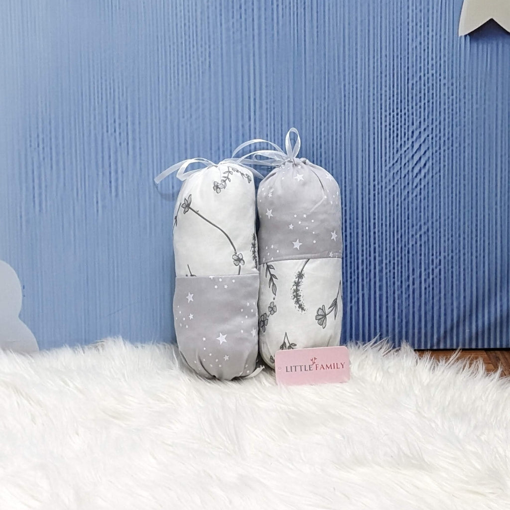 Starry Dreams Baby Bedding Set - 8 Pieces (Soft Grey) | Large