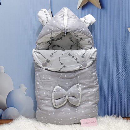 Starry Dreams Baby Bedding Set - 8 Pieces (Soft Grey) | Large