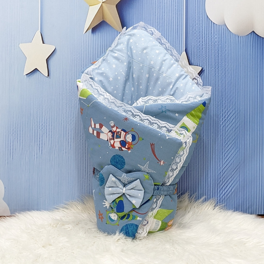 Premium 12-Piece Baby Bedding Set | Blue Astronaut