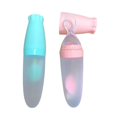 Silicone Baby Spoon Feeder Bottle – Safe & Mess-Free Feeding