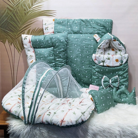 Starry Dreams Baby Bedding Set - 8 Pieces (Green) | Large