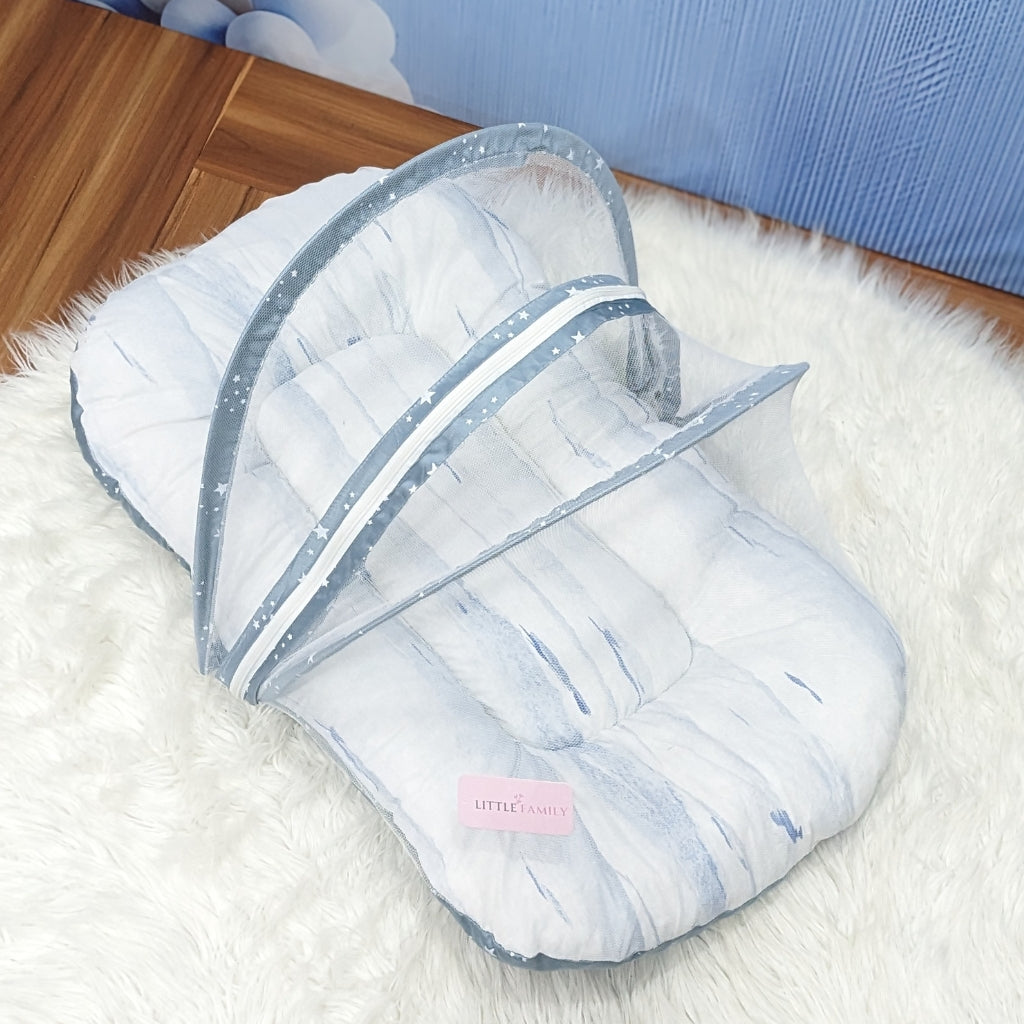 Starry Dreams Baby Bedding Set - 8 Pieces (Blue Gray) | Large