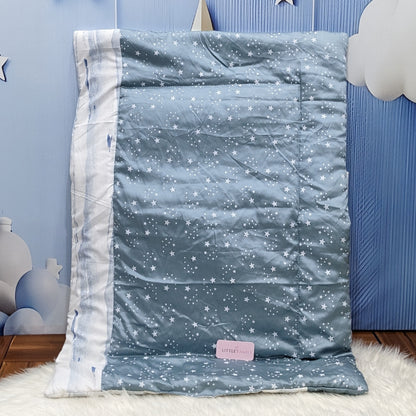 Starry Dreams Baby Bedding Set - 8 Pieces (Blue Gray) | Large