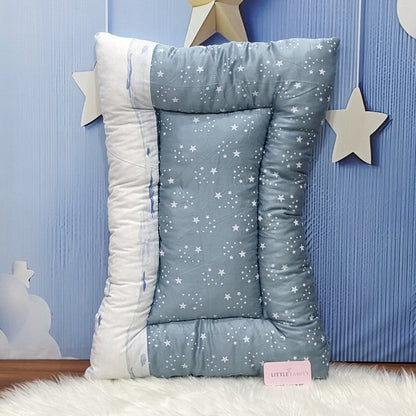 Starry Dreams Baby Bedding Set - 8 Pieces (Blue Gray) | Large