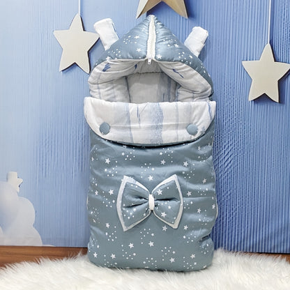 Starry Dreams Baby Bedding Set - 8 Pieces (Blue Gray) | Large