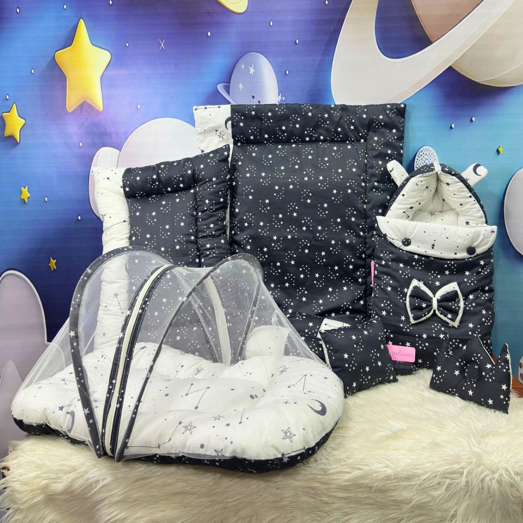 Starry Dreams Baby Bedding Set - 8 Pieces (Black)