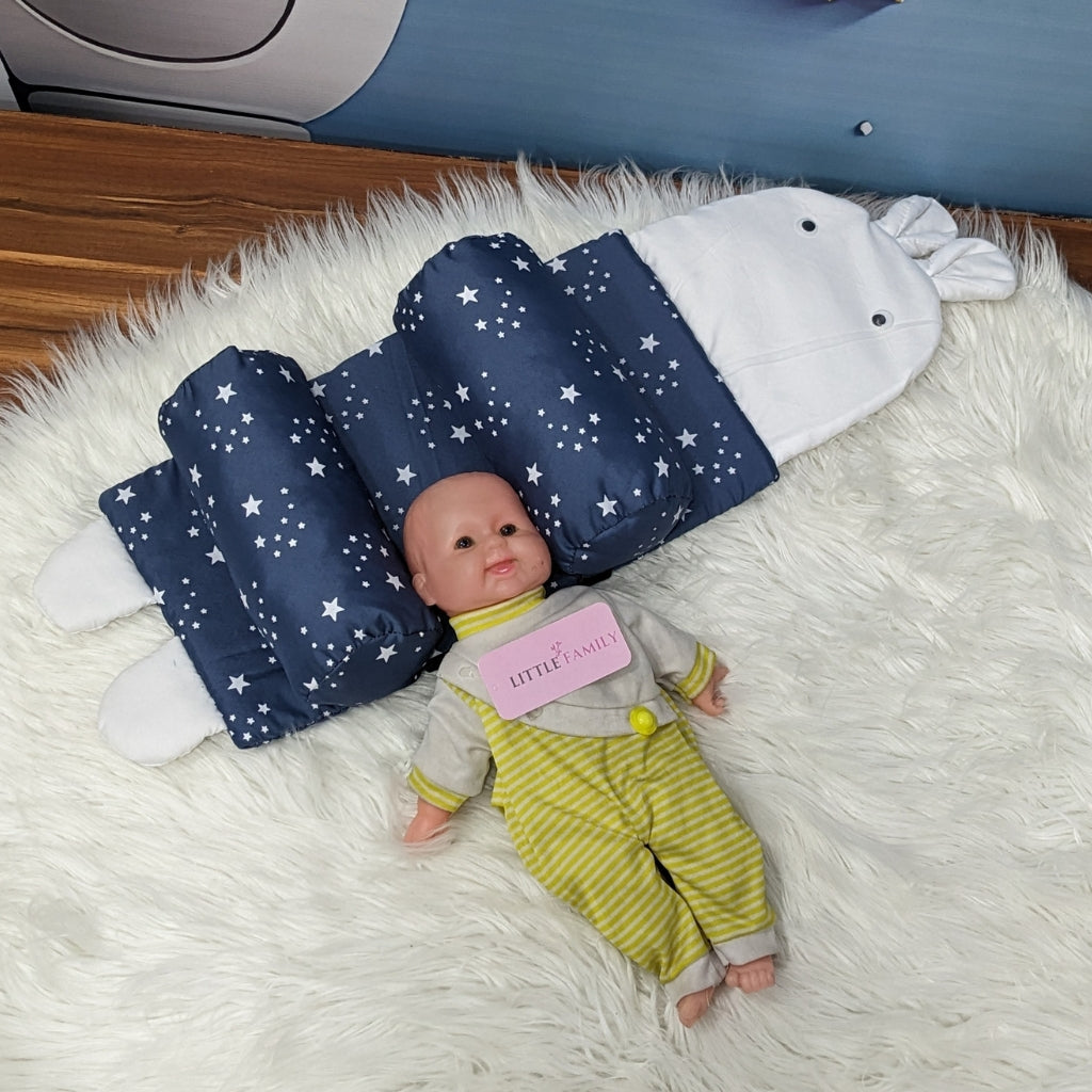 Starry Dream Baby Head Shaping Pillow – Ergonomic Support (Blue)