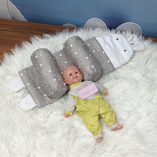 Starry Dream Baby Head Shaping Pillow – Ergonomic Support (Dusty Brown)