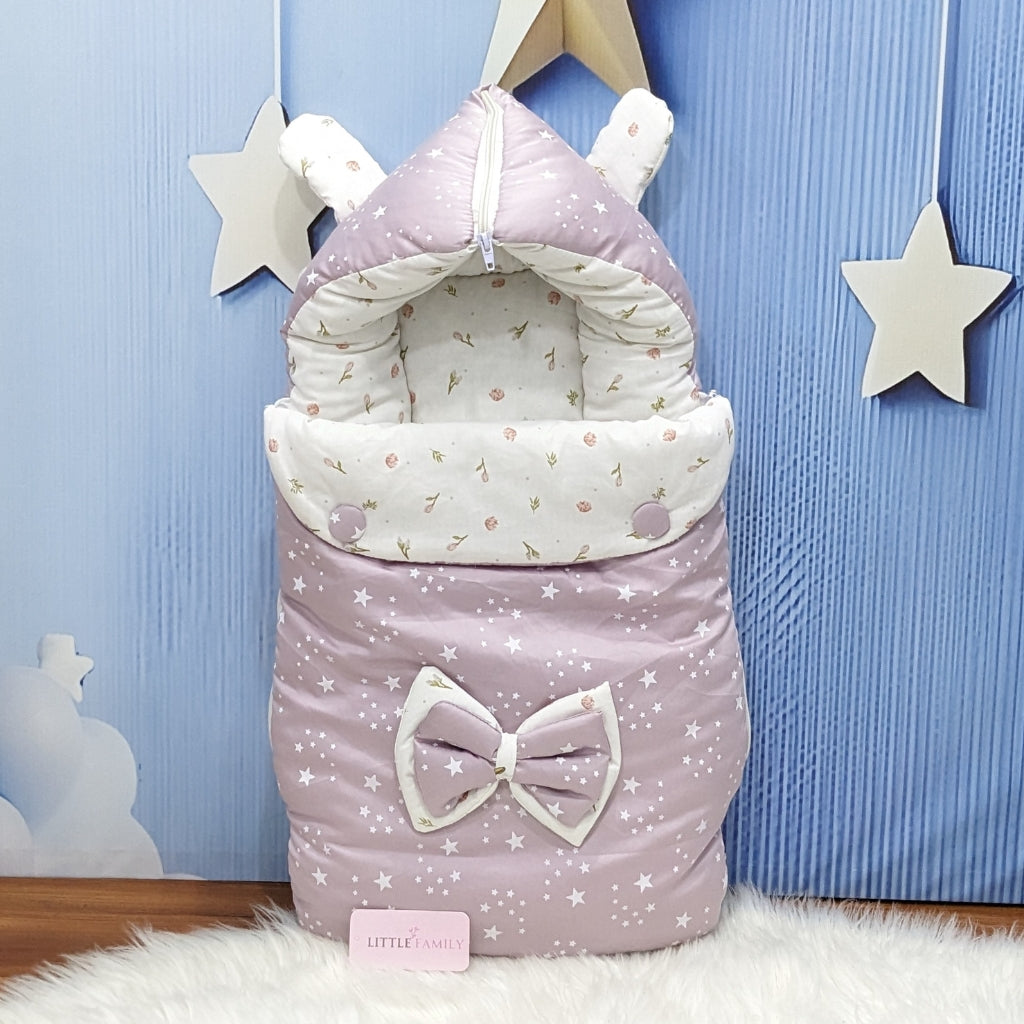 Starry Dreams Baby Bedding Set - 8 Pieces (Dusty Purple) | Large