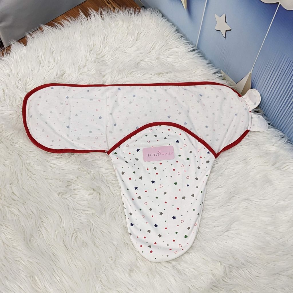 "Starry Heart" Theme Baby Swaddle – Red