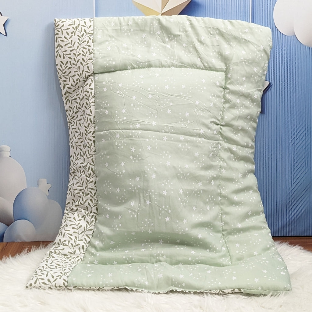 Starry Dreams Baby Bedding Set - 8 Pieces (Mint Green) | Large