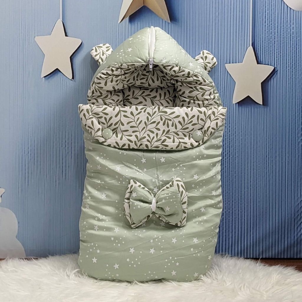 Starry Dreams Baby Bedding Set - 8 Pieces (Mint Green) | Large