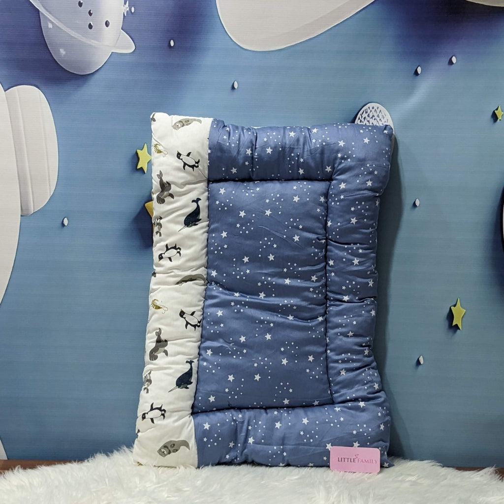 Starry Dreams Baby Bedding Set - 8 Pieces (Pastel Grey Blue) | Large