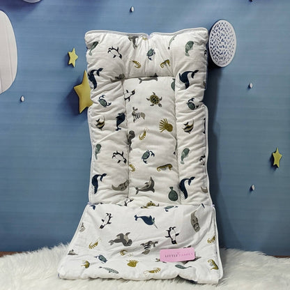 Starry Dreams Baby Bedding Set - 8 Pieces (Pastel Grey Blue) | Large