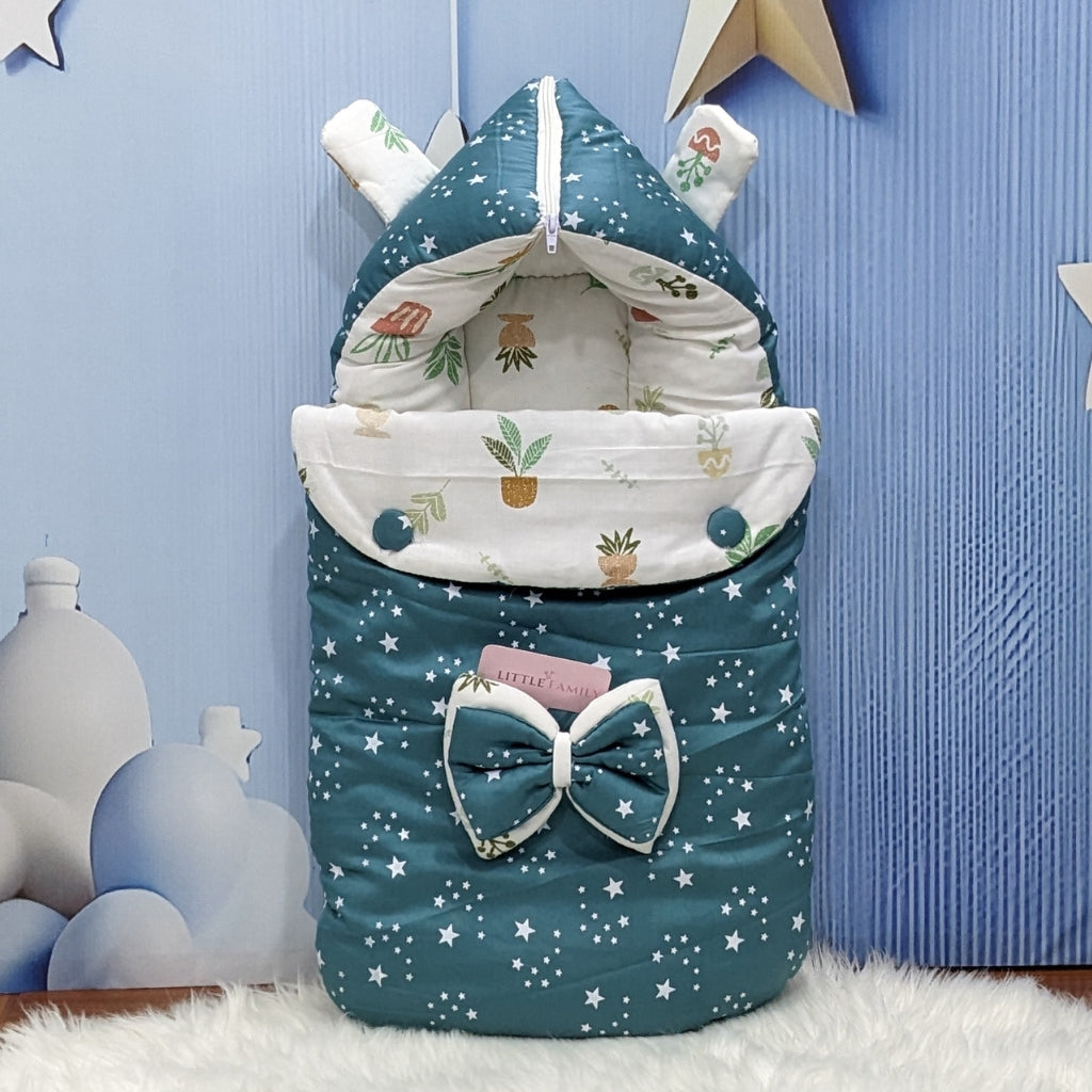 Starry Dreams Baby Bedding Set - 8 Pieces (Pine Green) | Large