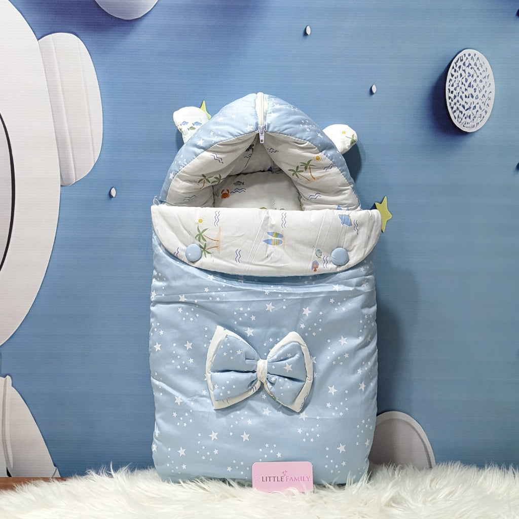Starry Dreams Baby Bedding Set - 8 Pieces (Sky Blue) | Large